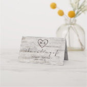 Carved Sweethearts Seating Wedding Tischnummer Platzkarte (Rückseite)