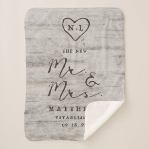 Carved Sweethearts the New Mr. & Mrs. Newlyweds Sherpadecke