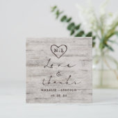 Carved Sweethearts Wedding Liebe und Dankesplatz Dankeskarte (Stehend Vorderseite)