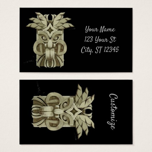 Carved Tiki Sculpture Thunder (Vorne & Hinten)