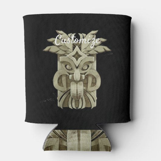 Carved Tiki Sculpture Thunder Dosenkühler (Rückseite)