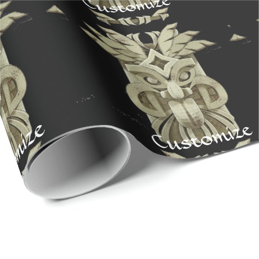 Carved Tiki Sculpture Thunder Geschenkpapier (Rolleneckpunkt)