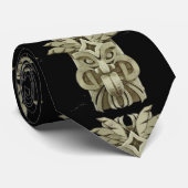 Carved Tiki Sculpture Thunder Krawatte (Gerollt)