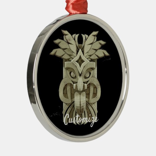 Carved Tiki Sculpture Thunder Ornament Aus Metall (Rechts)