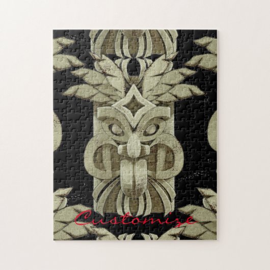 Carved Tiki Sculpture Thunder Puzzle (Vertikal)