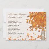 Carved Tree Fall Paare Dusche Einladungen (Vorderseite)