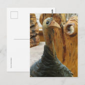 Carved Turkey Head Postkarte (Vorne/Hinten)