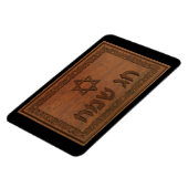 Carved Wood Chag Sameach Magnet (Linke Seite)