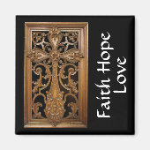 Carved-Wood Cross Magnet (Vorne)