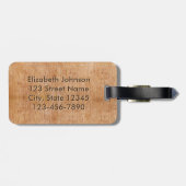 Carved Wood Floral Circles Mandala Personalisiert Gepäckanhänger (Rückseite horizontal)