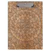 Carved Wood Floral Circles Mandala Personalisiert Klemmbrett (Vorderseite)