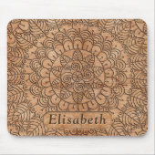Carved Wood Floral Circles Mandala Personalisiert Mousepad (Vorne)