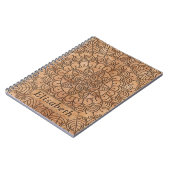 Carved Wood Floral Circles Mandala Personalisiert Notizblock (Linke Seite)