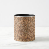 Carved Wood Floral Circles Mandala Personalisiert Tasse (Zentrum)