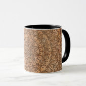 Carved Wood Floral Circles Mandala Personalisiert Tasse (VorderseiteRechts)