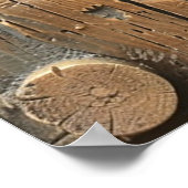 Carved Wood Growling Grizzly Bär Poster (Ecke)