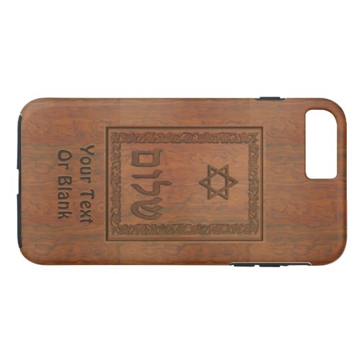 Carved Wood Shalom Case-Mate iPhone Hülle (Rückseite (Horizontal))