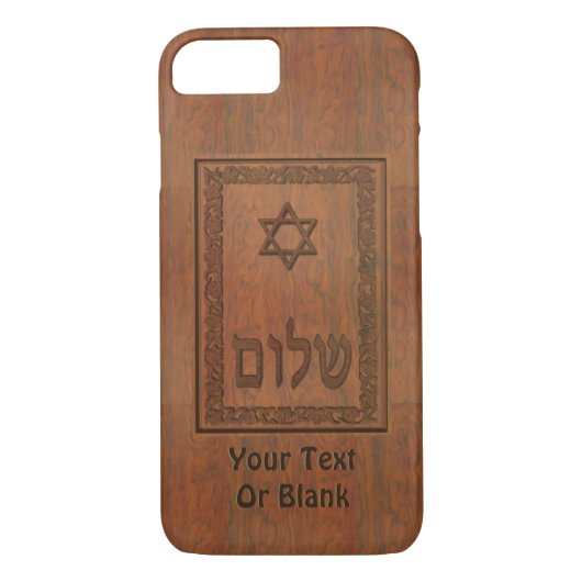 Carved Wood Shalom Case-Mate iPhone Hülle (Rückseite)