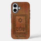 Carved Wood Shalom Case-Mate iPhone Hülle (Rückseite)