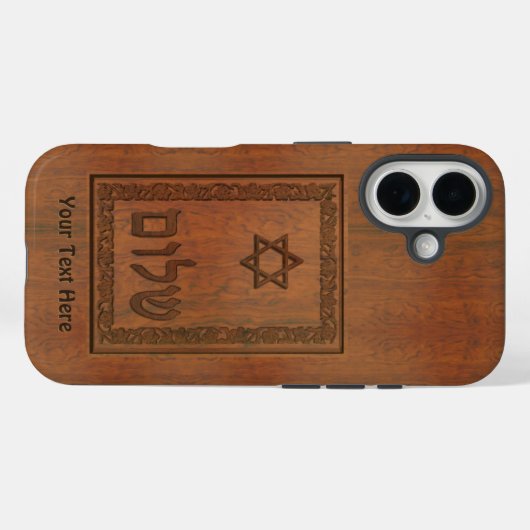 Carved Wood Shalom Case-Mate iPhone Hülle (Rückseite (Horizontal))