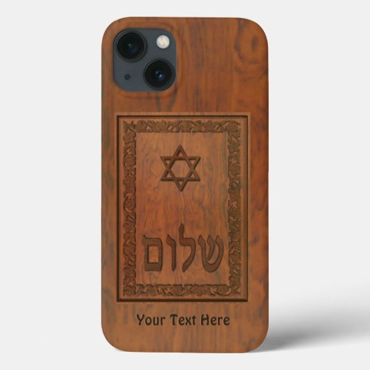 Carved Wood Shalom Case-Mate iPhone Hülle (Rückseite)