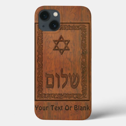 Carved Wood Shalom Case-Mate iPhone Hülle (Rückseite)