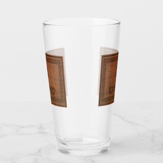 Carved Wood Shalom Glas (Rechts)