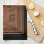 Carved Wood Shalom Handtuch (Viertel Falte)