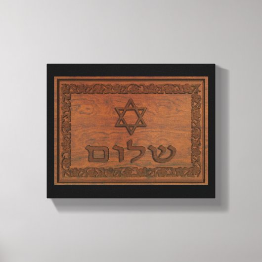 Carved Wood Shalom Leinwanddruck (Vorderseite)