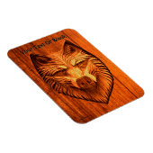 Carved Wood Wolf Magnet (Rechte Seite)
