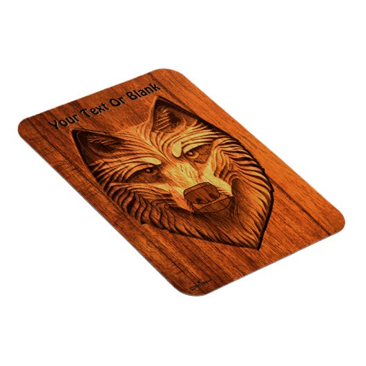 Carved Wood Wolf Magnet (Rechte Seite)