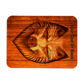 Carved Wood Wolf Magnet (Horizontal)