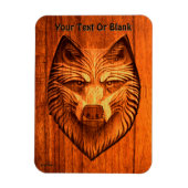 Carved Wood Wolf Magnet (Vertikal)