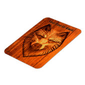 Carved Wood Wolf Magnet (Linke Seite)