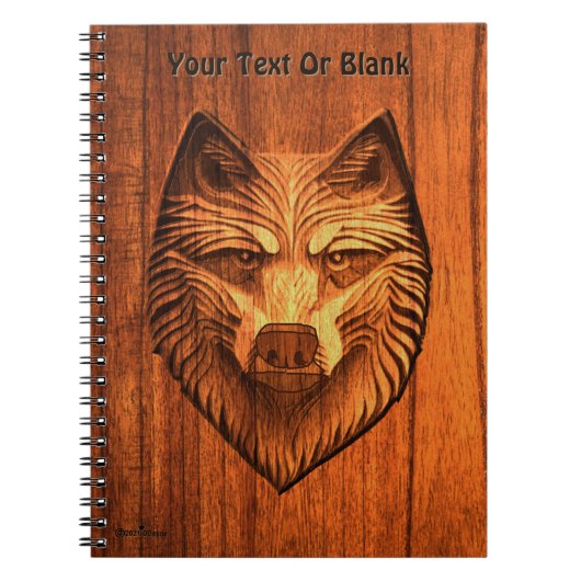 Carved Wood Wolf Notizblock (Vorderseite)