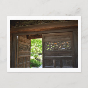 Carved, Wooden Gates: Zojoji Tempel, Tokio Postkarte