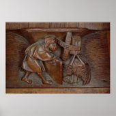 Carving a miller, from a choir stall poster (Vorne)