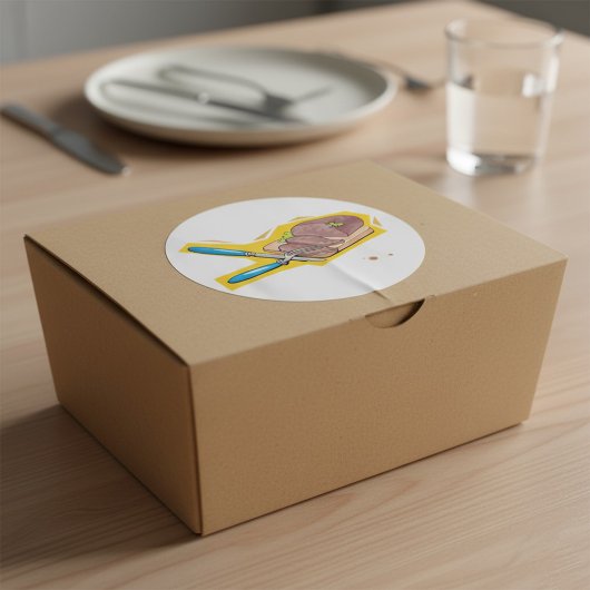 Carving Meat Runder Aufkleber