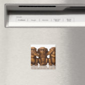 Carving of three wooden monkeys magnet (In Situ (Geschirrspüler))