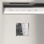 Carving on birch tree trunk B&W Magnet (In Situ (Geschirrspüler))