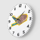 Carving Roast Beef with Fork and Knife Große Wanduhr (Winkel)