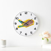 Carving Roast Beef with Fork and Knife Große Wanduhr