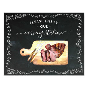 Carving Station Chalkboard Zeichen Fotodruck