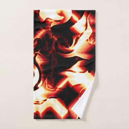 Carvingfeuer auf dunkelrotem Hintergrund Badhandtuch Set (Handtuch)