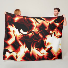 Carvingfeuer auf dunkelrotem Hintergrund Fleecedecke