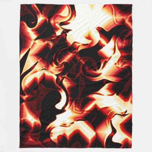 Carvingfeuer auf dunkelrotem Hintergrund Fleecedecke (Vorderseite)