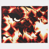 Carvingfeuer auf dunkelrotem Hintergrund Fleecedecke (Vorderseite (Horizontal))