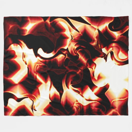 Carvingfeuer auf dunkelrotem Hintergrund Fleecedecke (Vorderseite (Horizontal))