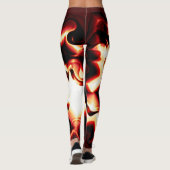Carvingfeuer auf dunkelrotem Hintergrund Leggings (Rückseite)