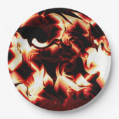 Carvingfeuer auf dunkelrotem Hintergrund Pappteller (Vorderseite)
